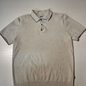 DKNY Men's Light Gray Polo Shirt
